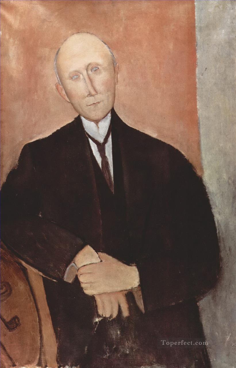 sitting man on orange background 1918 Amedeo Modigliani Oil Paintings